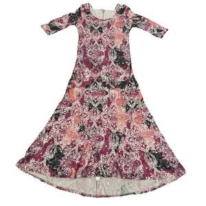 Peruvian Connection Maxi Dress Dark Floral Whimsigoth Small Pima Cotton